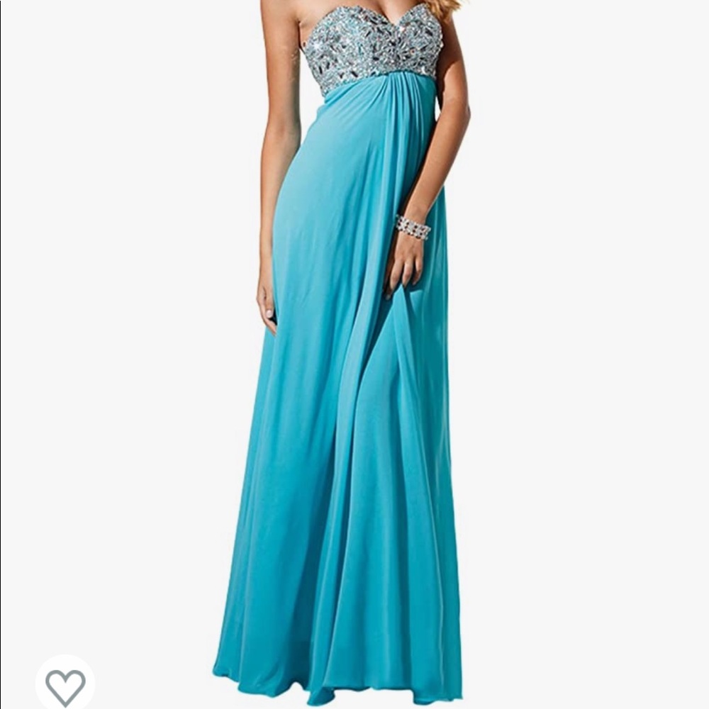 Terani Strapless Prom Flowy Dress